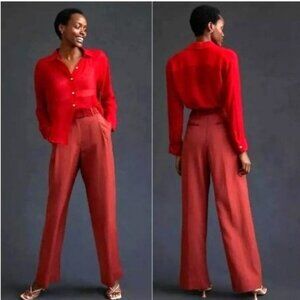 NWT ANTHROPOLOGIE TINY Noreen Trousers Dress Pants 10 Straight Leg High Waist